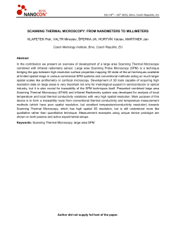 SCANNING THERMAL MICROSCOPY: FROM NANOMETERS TO