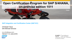 Open Certification Program for SAP S/4HANA