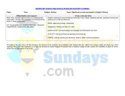 Significant events and people in English history KS1 planning
