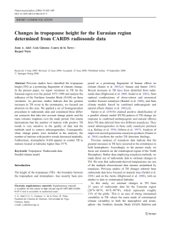 Changes in tropopause height for the Eurasian region determined