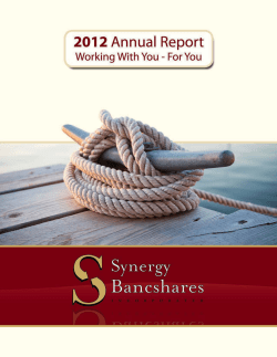 2012 - Synergy Bank