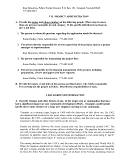 Stan Howerton, Public Works Director, P.O. Box 15 1, Tonopah