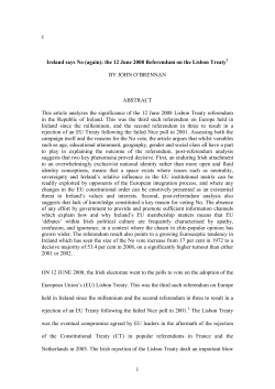 (again): the 12 June 2008 Referendum on the Lisbon Treaty
