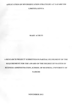 Application Of Diversification Strategies At Safaricom Limited, Kenya