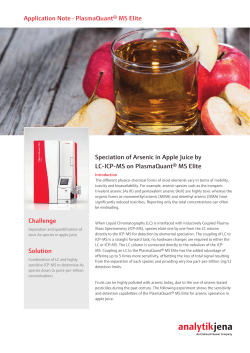 Speciation of Arsenic in Apple Juice