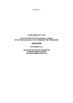Trade marks inter partes decision (O/030/11)