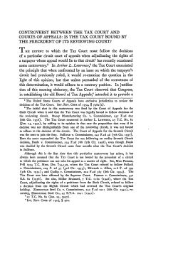 Controversy Between the Tax Court and Courts of Appeals: Is the