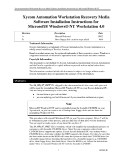 Xycom Automation Workstation Recovery Media - Pro