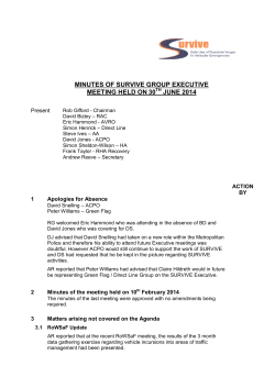 SURVIVE Executive - Minutes of Meeting 30th June