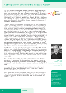 A Strong German Commitment to the ESS is Needed! - SNI