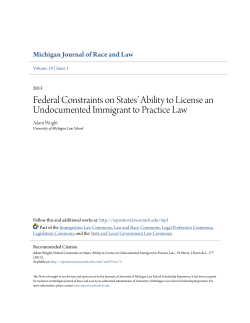 Federal Constraints on States` Ability to License an Undocumented