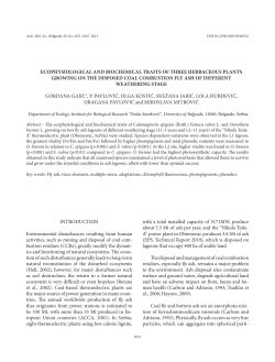 Ecophysiological and biochemical traits of three herbaceous plants