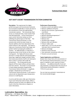 Technical Data Sheet HOT SHOT`S SECRET TRANSMISSION