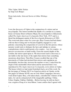 Tl&ouml;n, Uqbar, Orbis Tertius by Jorge Luis Borges From Labyrinths