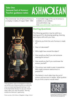 Samurai Suit of Armour teachers notes