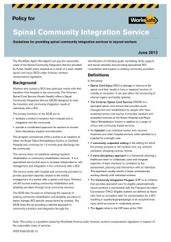 Spinal Community Integration Service