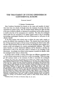 The Treatment of Young Offenders in Continental Europe