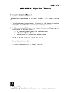 IN CHARGE 1 GRAMMAR / Adjective Clauses