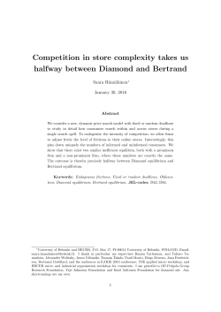 Competition in store complexity takes us halfway between Diamond