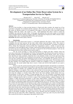 Development of an Online Bus Ticket Reservation System for a