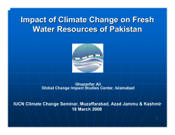 Impact of Climate Change on Fresh Water Resources of Pakistan
