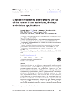 Magnetic resonance elastography (MRE) of the human brain