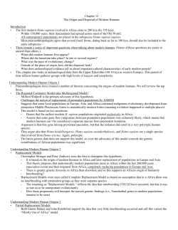 Chapter 12 The Origin and Dispersal of Modern Humans