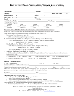 Day of the Dead Celebration Vendor Application