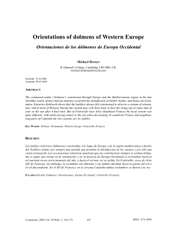 Orientations of dolmens of Western Europe
