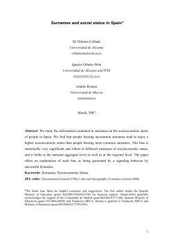 Surnames and social status in Spain