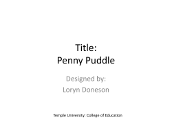 Title: Penny Puddle - Science Methods