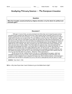 Analyzing Primary Sources -