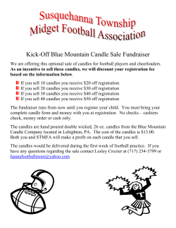 Kick-Off Blue Mountain Candle Sale Fundraiser