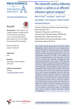 The sixteenth century Alderney crystal