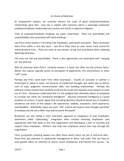 An Ounce of Retention, Attorney at Law Magazine