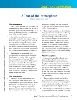 A Tour of the Atmosphere