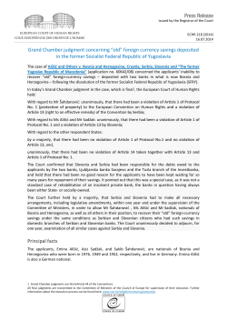 Grand Chamber judgment concerning &ldquo;old&rdquo; foreign currency savings