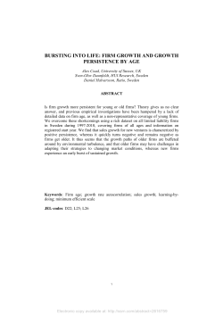 bursting into life: firm growth and growth persistence
