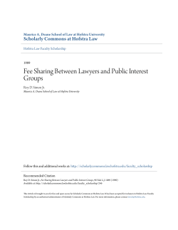 Fee Sharing Between Lawyers and Public Interest Groups