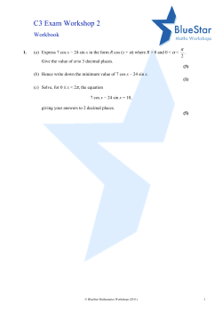 C3 Workshop 2 - Elite Tuition