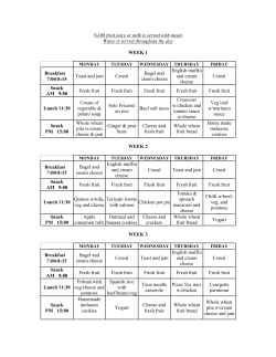 %100 fruit juice or milk is served with meals Water is served