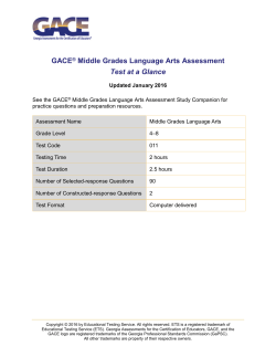 GACE Middle Grades Language Arts Assessment Test at a Glance