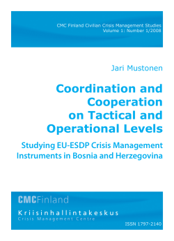 Coordination and Cooperation on Tactical and