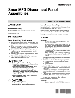 62-0439&mdash;01 - SmartVFD Disconnect Panel Assemblies