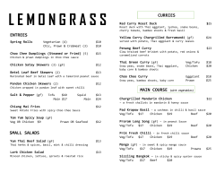 Menu - Lemongrass Thai Bistro