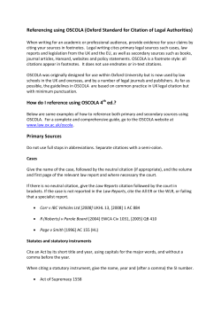Referencing using OSCOLA