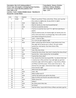 Parent Tape: Early algebra: Investigating linear functions, Series 4 of