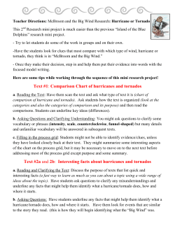 Text #1: Comparison Chart of hurricanes and tornados Text #2a and
