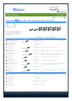 Race Details - Harness Media Centre