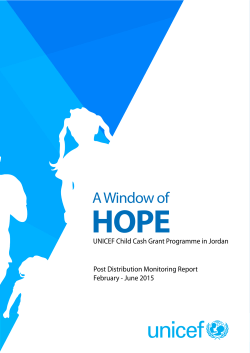 A Window of Hope: Post Distribution Monitoring Report